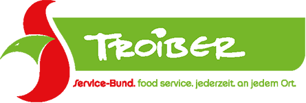 Logo: Troiber - Service-Bund. food service. jederzeit. an jedem Ort.